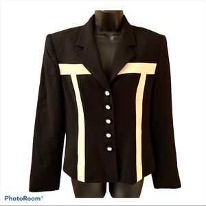 Marco Selini Black/Cream Color Block Blazer - 6